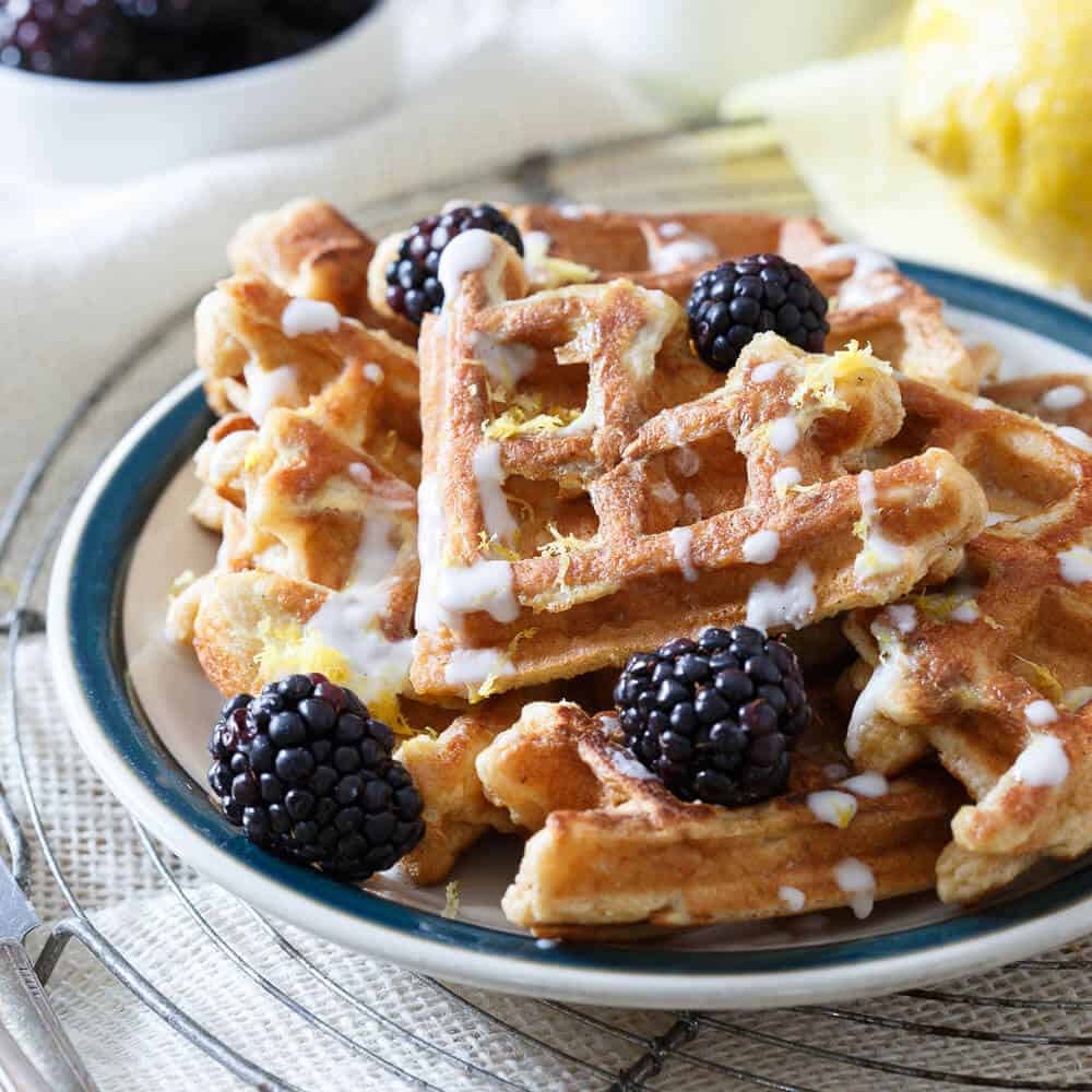 This lemon vanilla waffle French toast takes two of your favorite breakfast foods and combines them into one delicious way to start the day!