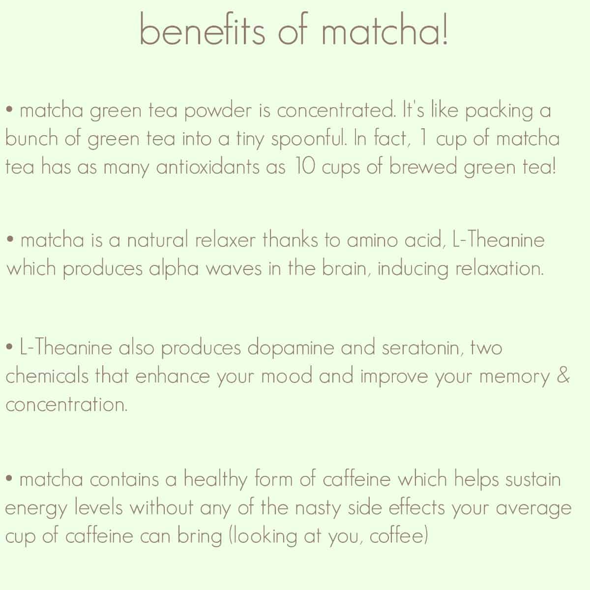 Benefits of matcha