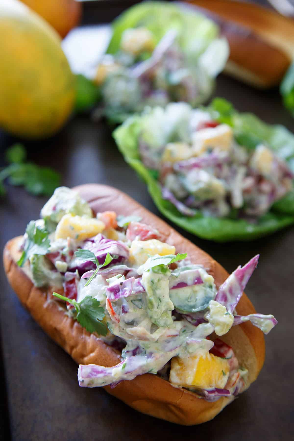This lobster mango avocado salad is a healthier, tropical twist on the classic summer lobster salad. Serve in lettuce cups or a buttered toasted bun!