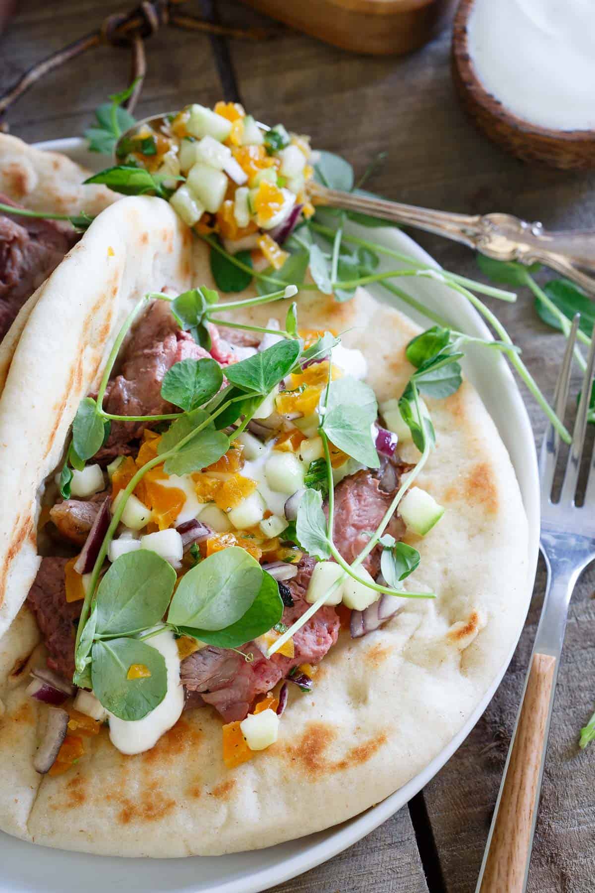 Spring Gyros with Apricot Salsa are a step up from your normal gyro!