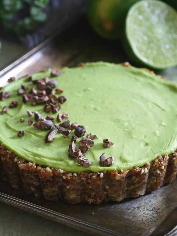 This avocado tart full of zesty lime flavor, no bake, paleo, grain free and gluten free makes the perfect refreshing summer treat!