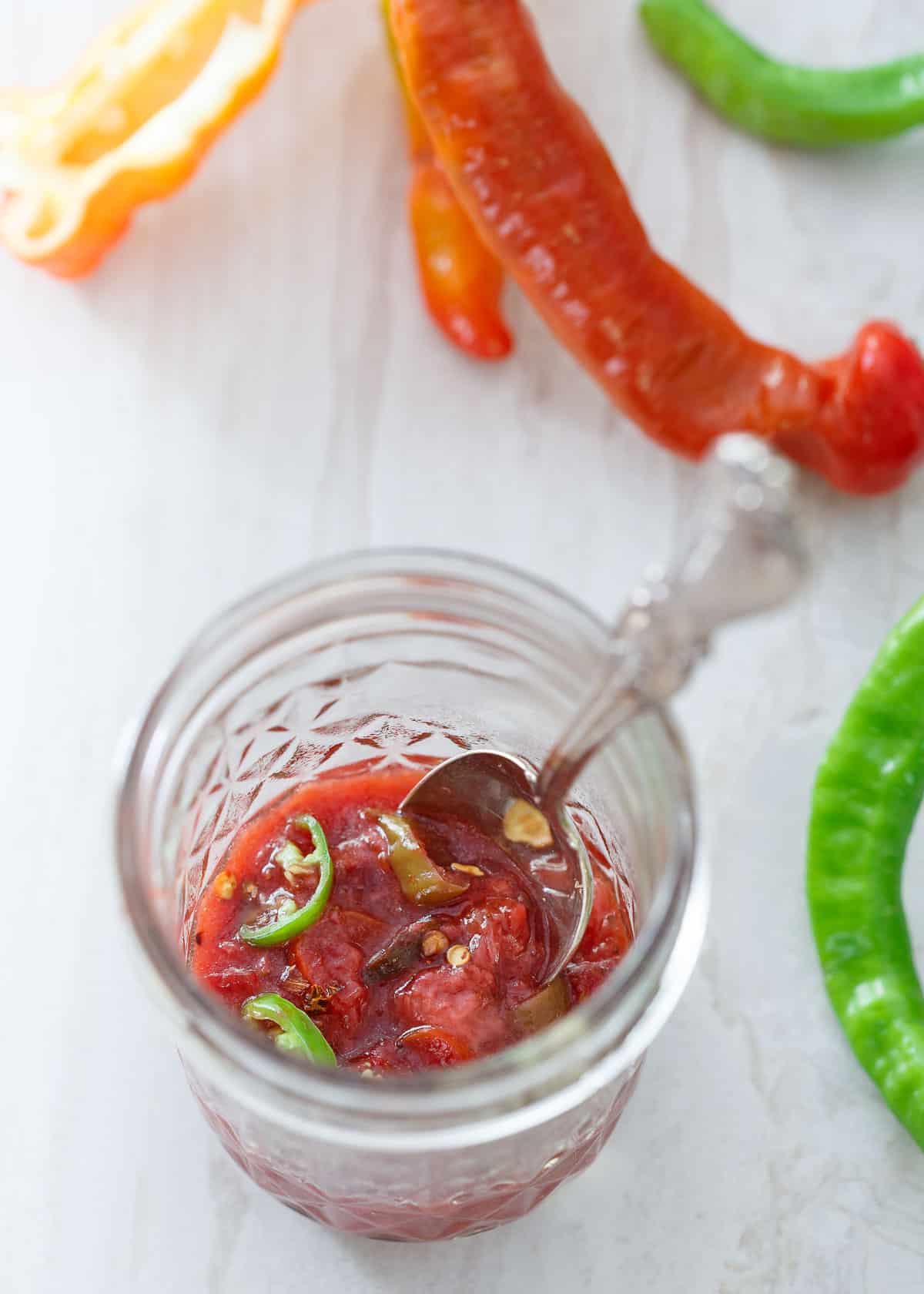 Strawberry Chile Jam is a spicy sweet delicious spread great for both savory and sweet bites!