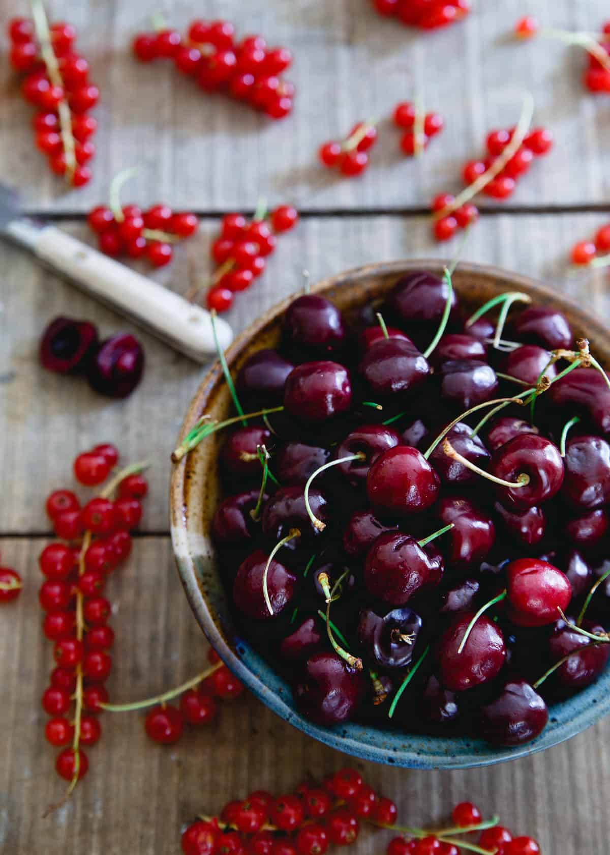 Cherries and Currants make this Baby Kale Chicken Cherry Salad a healthy, light summer meal.
