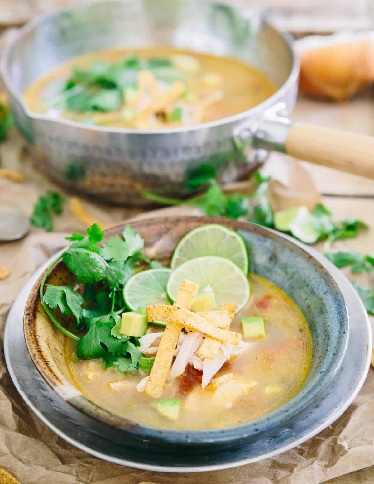 This Sopa de Lima (Mexican Lime Soup) recipe comes from Mexico Lindo Cooking School in Cancun. A classic, simple dish so full of flavor from the Yucatan.
