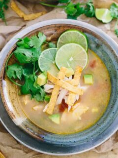 This Sopa de Lima (Mexican Lime Soup) recipe comes from Mexico Lindo Cooking School in Cancun. A classic, simple dish so full of flavor from the Yucatan.