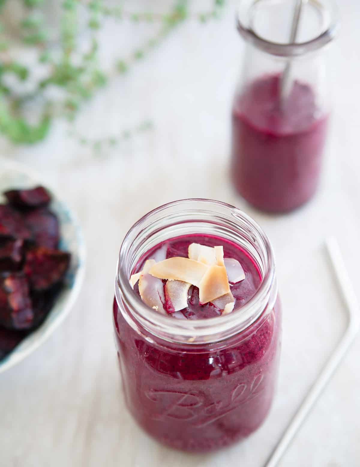 This Wild Blueberry Beet Smoothie is dairy free, paleo and a healthy start to the day.