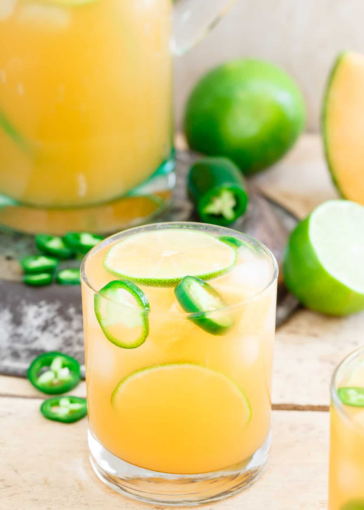 Cantaloupe Lime Jalapeno Agua Fresca is a refreshing summer drink that has it all, sweet, tart and spicy!