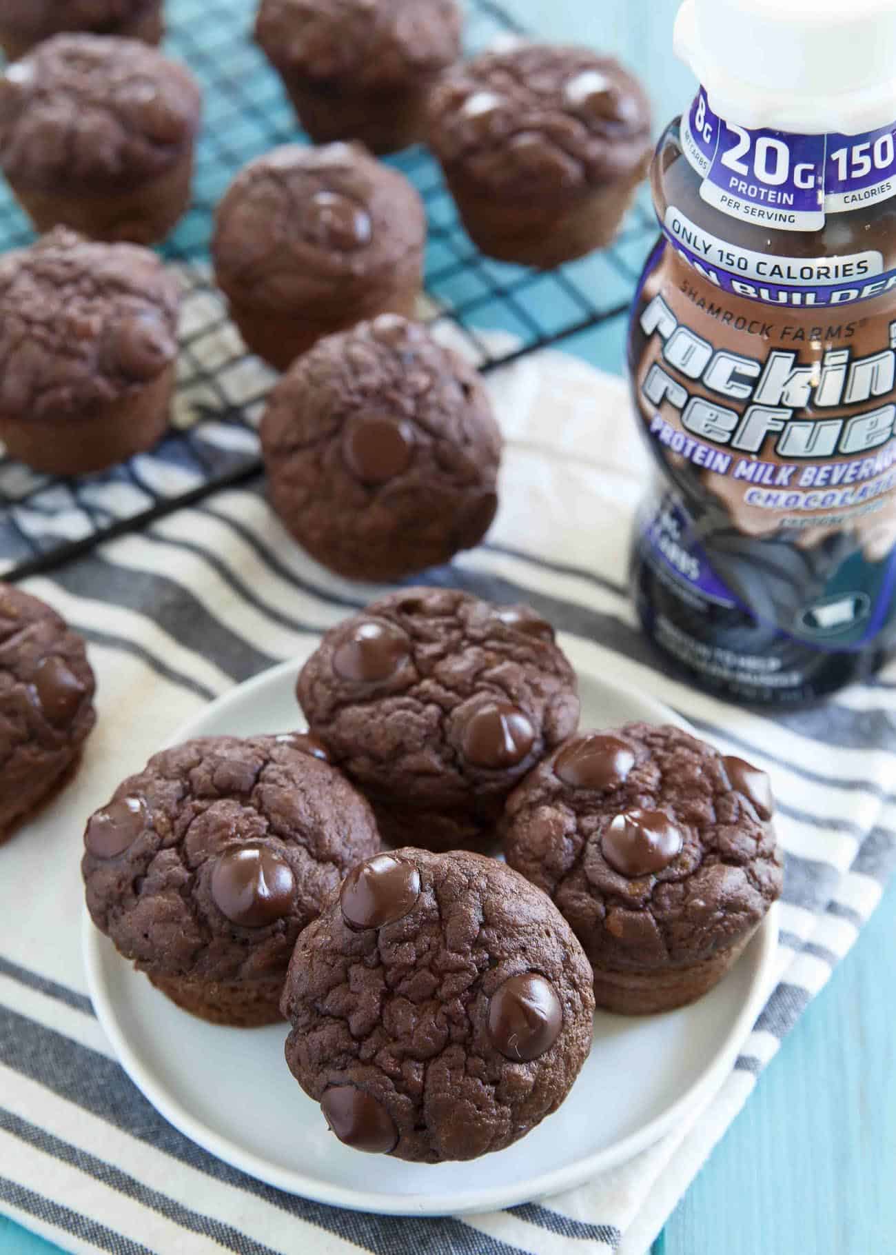 Calling all chocolate lovers! These double chocolate high-protein mini muffins are the kind of snack you want to carry around at all times!