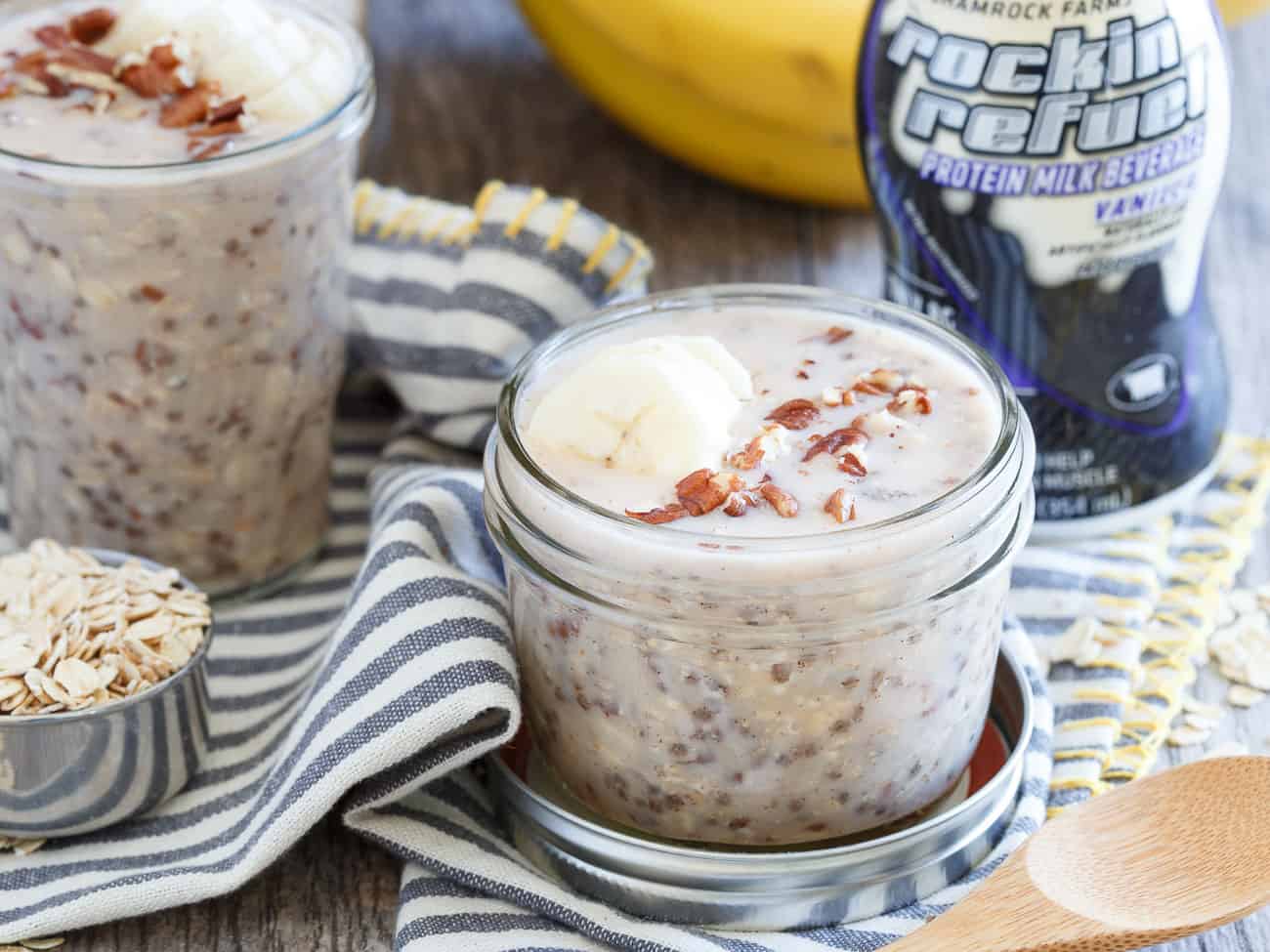 Overnight oats are the perfect breakfast for those on the go. This version is protein packed to help keep you full longer!