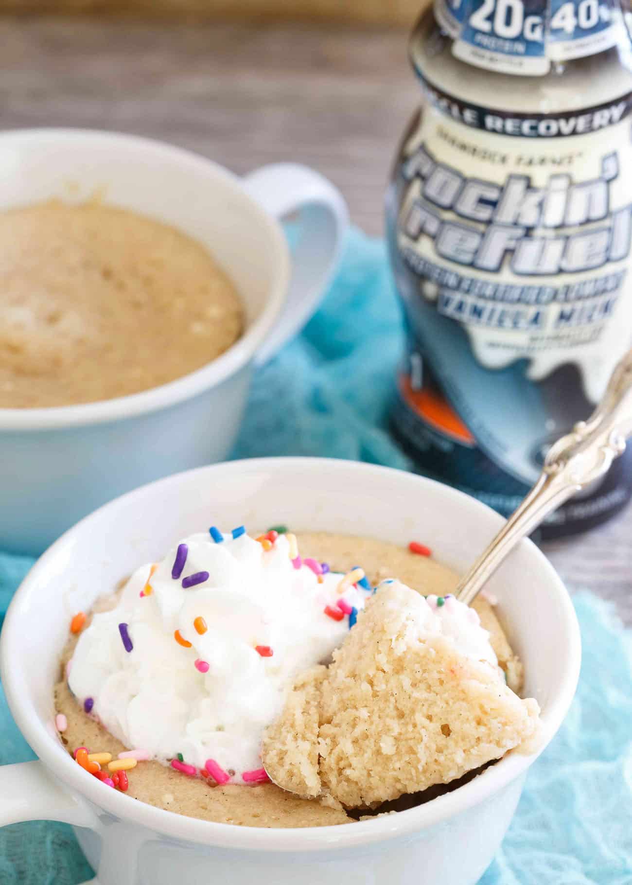 Make this protein packed vanilla mug cake when you're craving dessert but don't want to go completely off-diet!