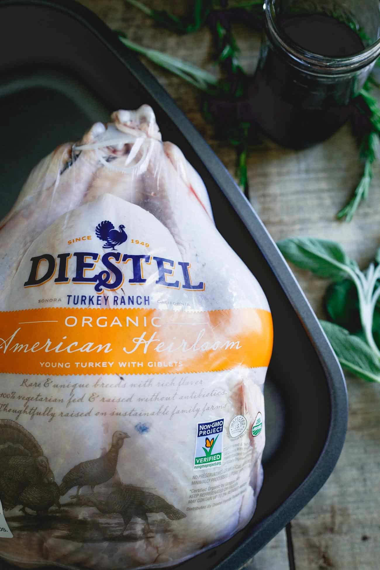 Diestel turkey ranch's organic American heirloom turkey is roasted to perfection with a cherry cranberry glaze.