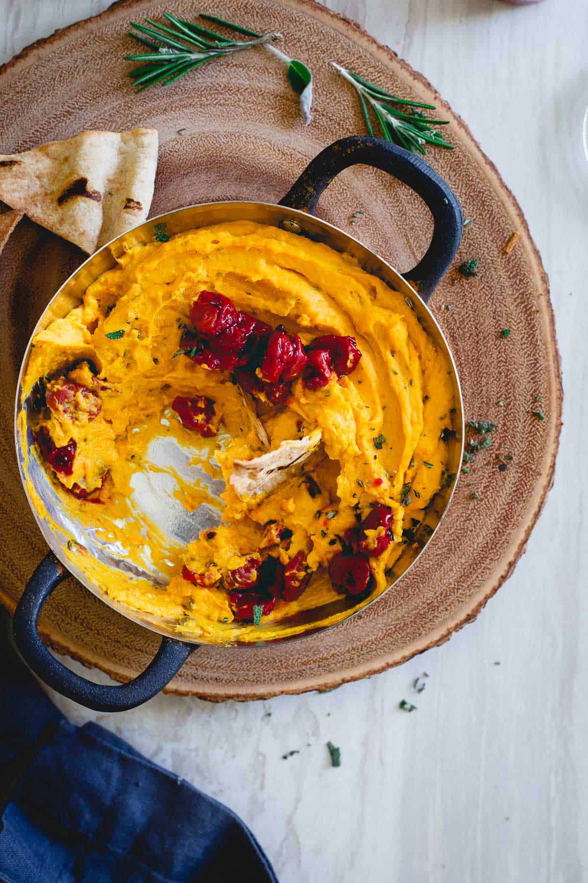 Butternut Squash Dip - With Goat Cheese and Tart Cherry Compote