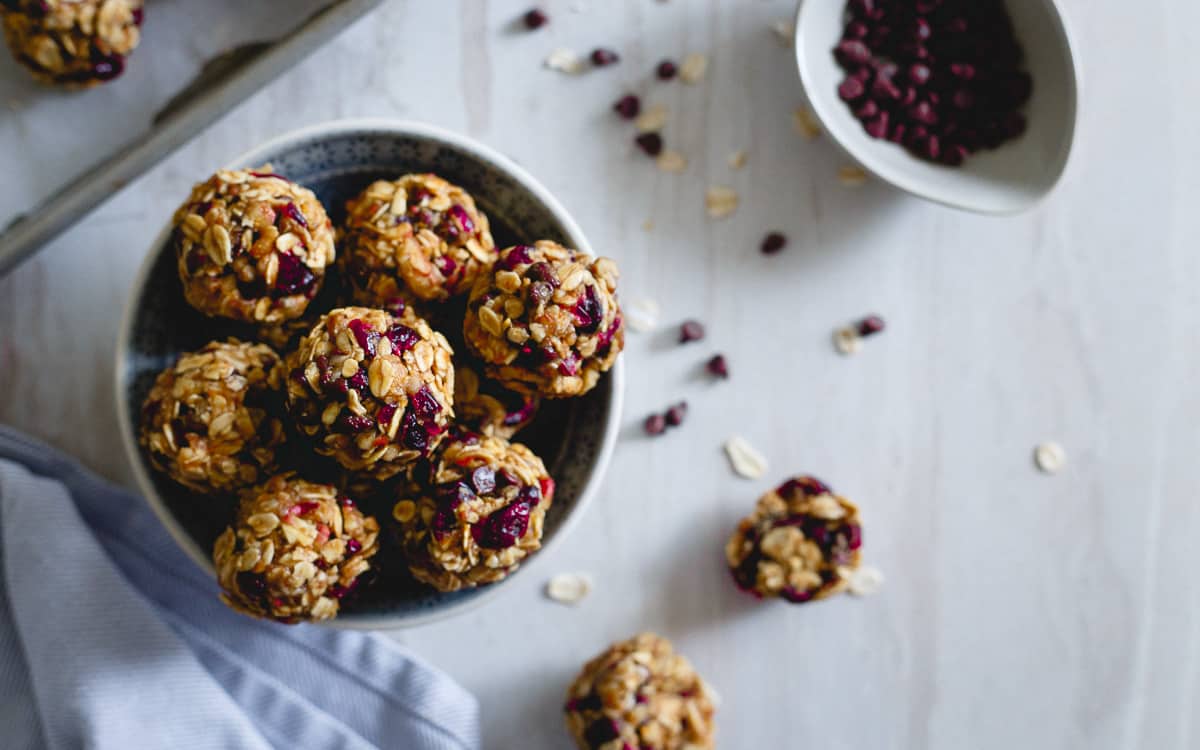 Cranberry orange oatmeal cookie bites make the perfect snack before or after your workout. 