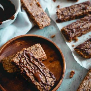 These Montmorency tart cherry oat bars are super chewy with an optional chocolate drizzle. Perfect for snacking or fueling up for a workout!