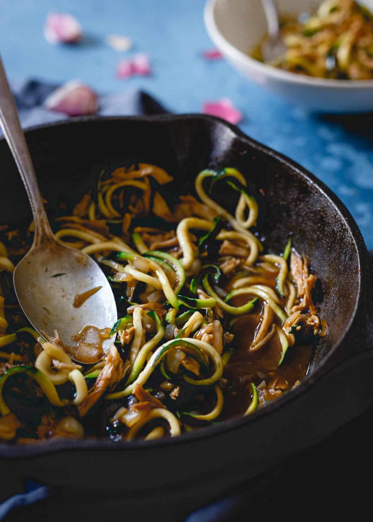 Get dinner on the table in just 15 minutes with these Chinese chicken zoodles.