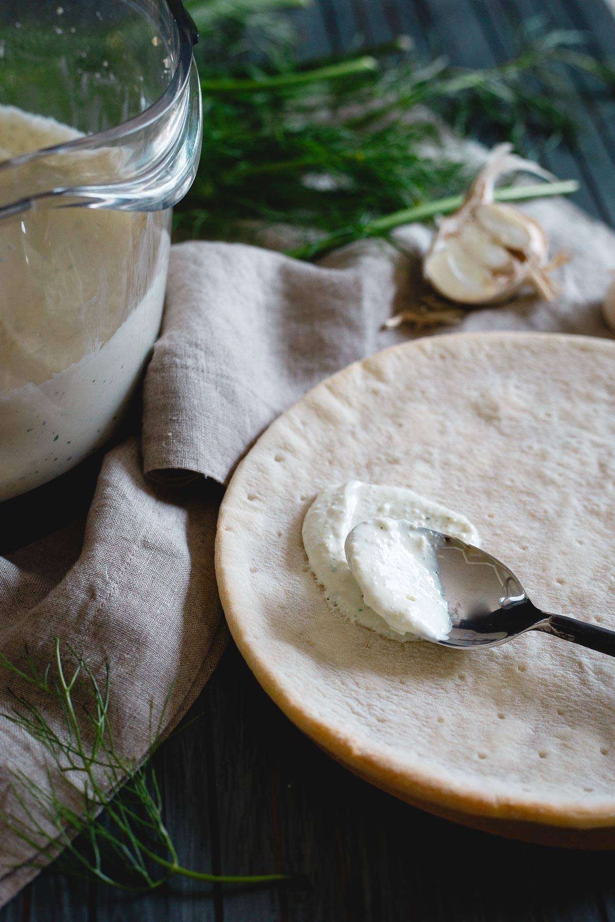 If you love white pizza, you'll love the creamy roasted garlic whipped feta ricotta cheese base of this roasted eggplant fennel pizza!