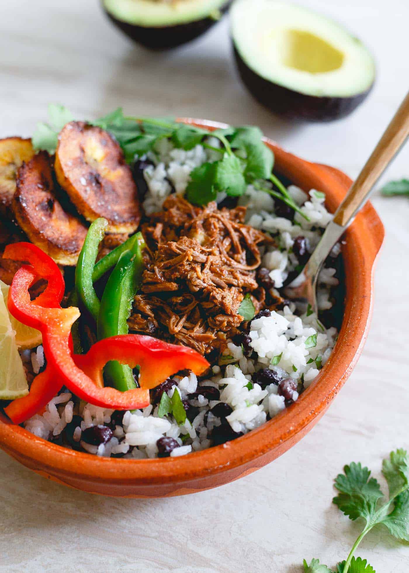 If you're looking for an easy meal prep idea, try these Mexican shredded beef bowls. Made in the slow cooker, they're easy to pack up for lunches and dinner all week long!