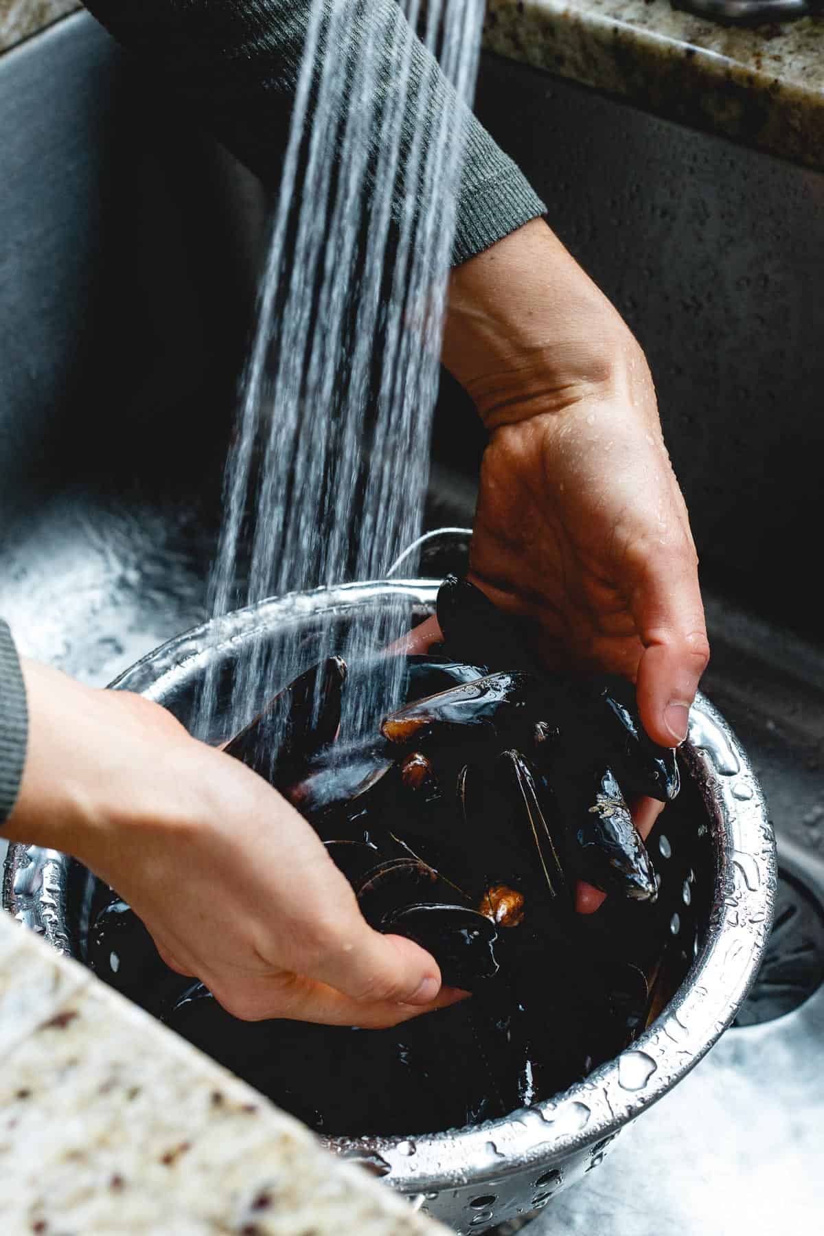 Fresh PEI mussels make an easy 20 minute, one-pot dinner with some spicy chorizo, dried chilis and fennel.