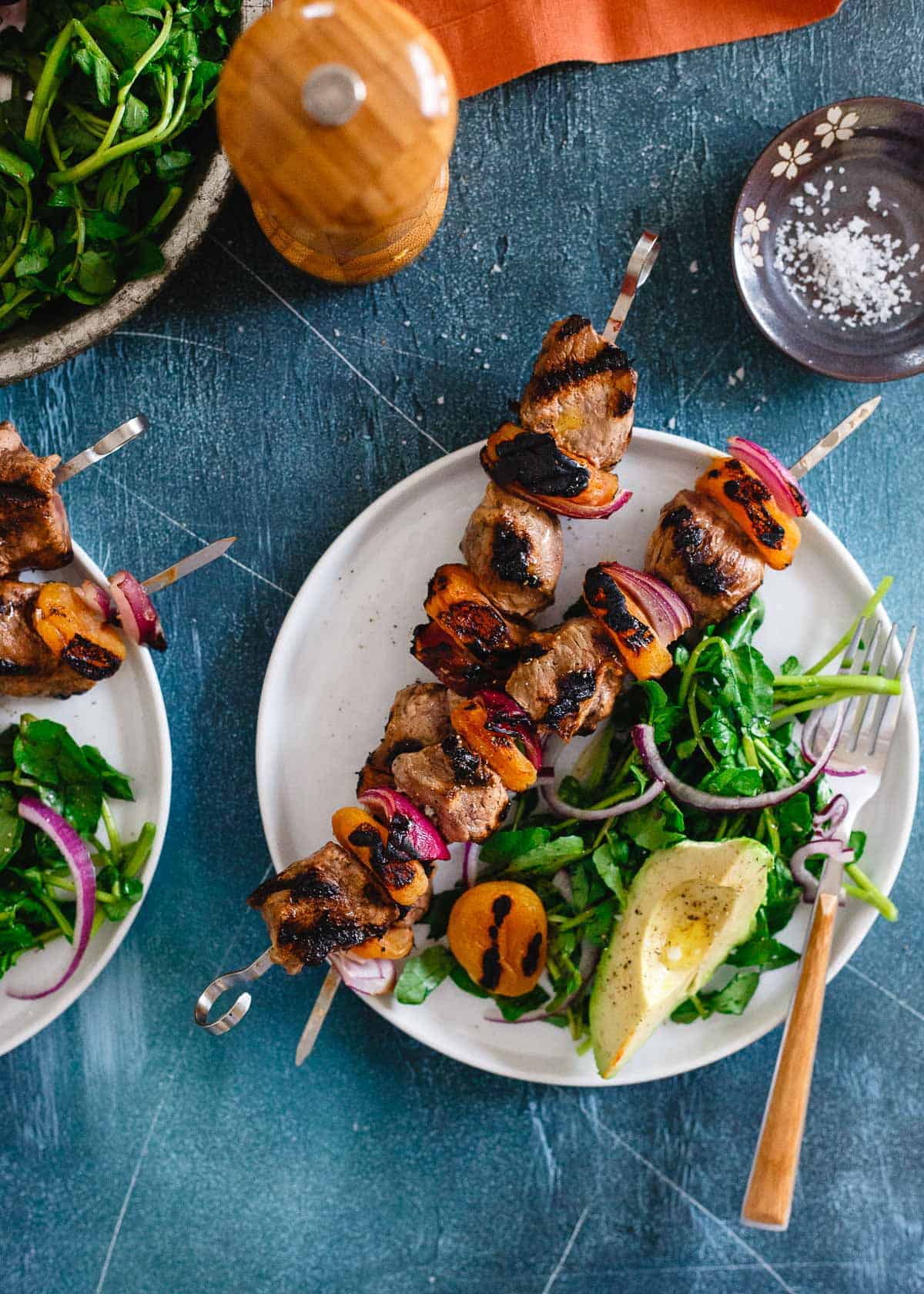 These smoky grilled apricot lamb kebabs are a great way to enjoy American spring lamb. Special enough to serve for Easter, easy enough to grill up on a weeknight! 