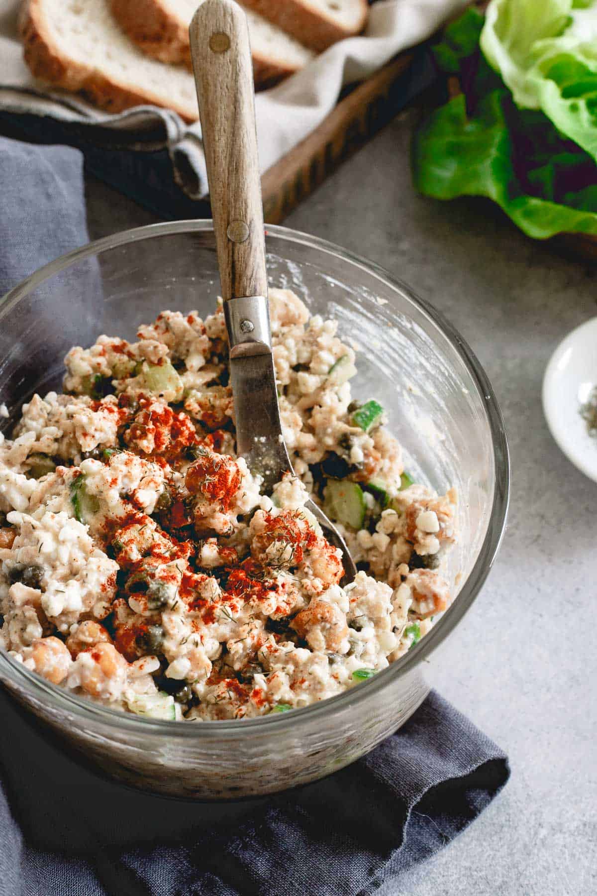 Serve this easy salmon salad with toasted bread or lettuce wraps for an easy, protein-filled lunch.