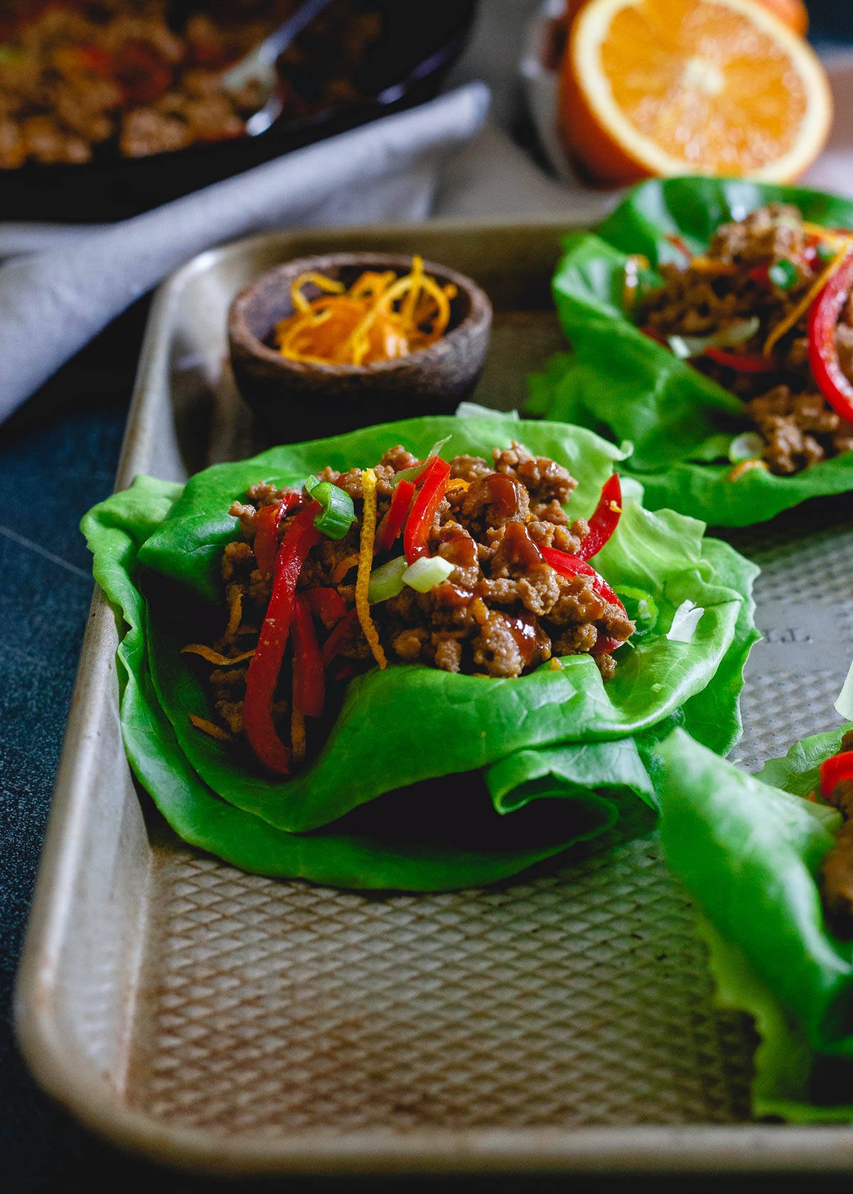 Lettuce wraps are the perfect healthy vehicle for this tasty orange turkey and make a simple, fresh meal in just 30 minutes. 