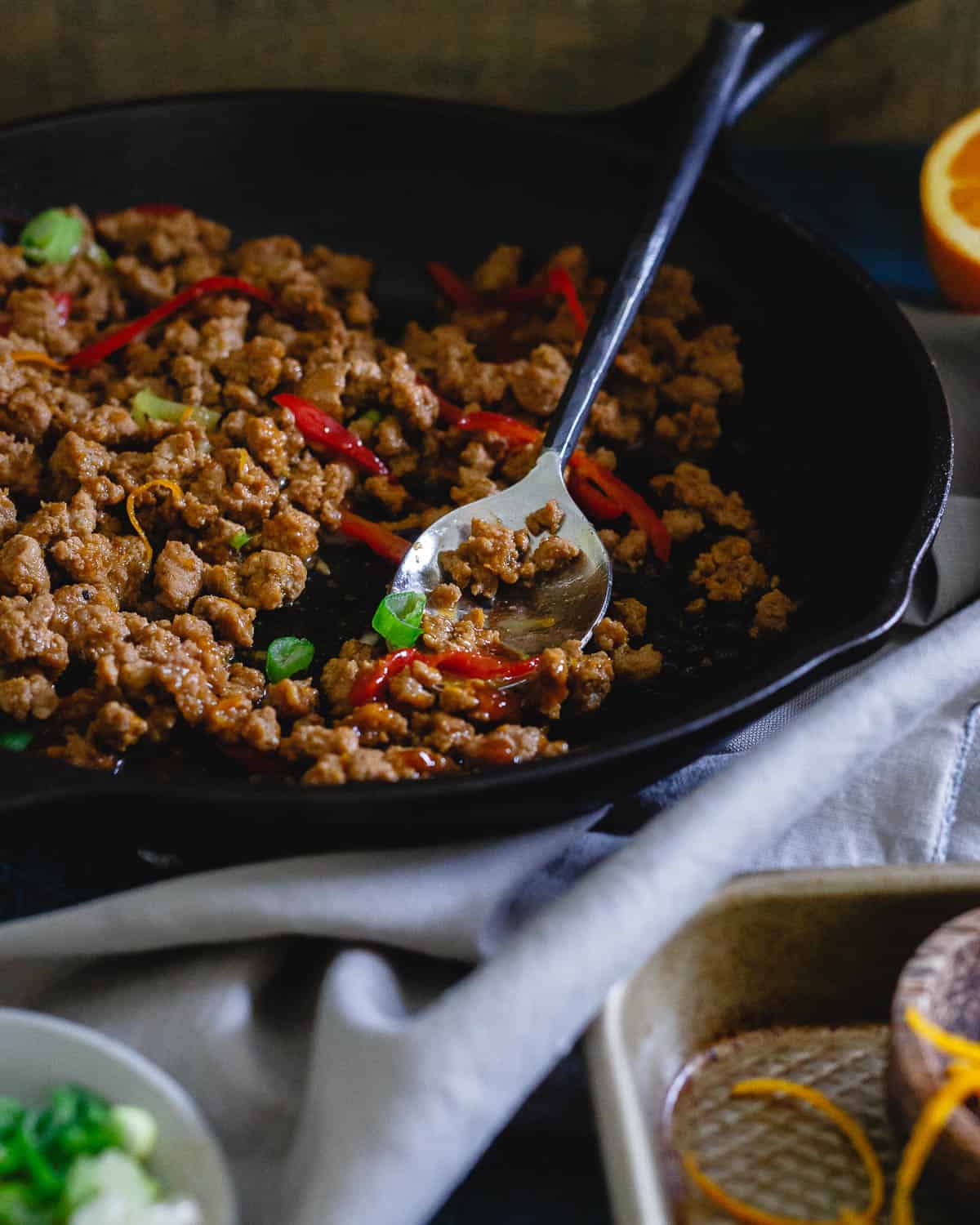 These turkey Asian lettuce wraps are coated in a killer orange sauce that adds so much flavor to this simple meal.