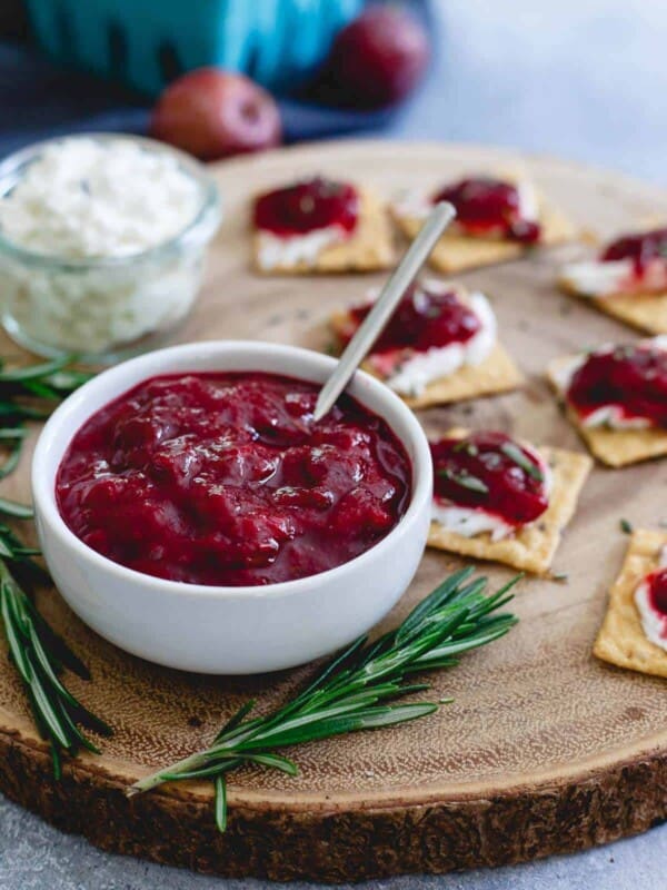 This plum jam is a simple summer pleasure. Livened up with some Chinese five spice and rosemary, it's a great summer spread with cheese and crackers.
