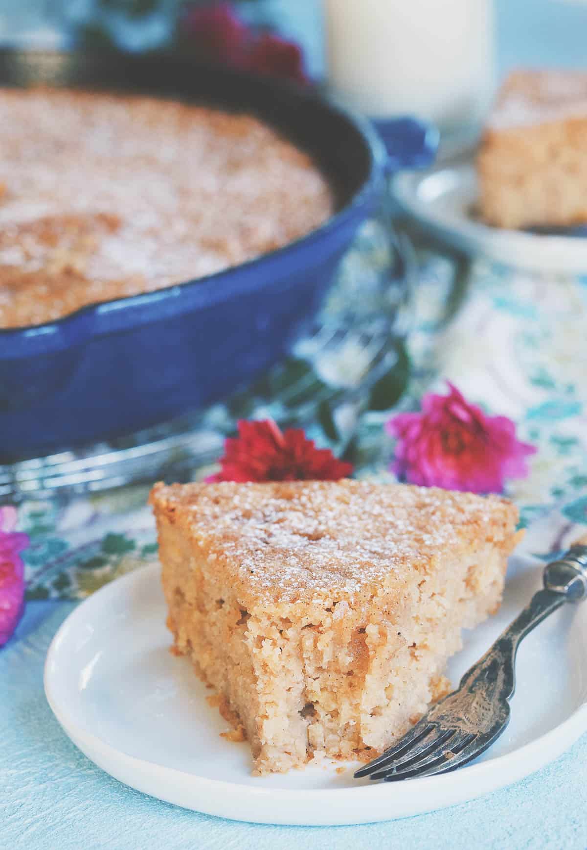 If you're looking for a simple fall dessert that can even pass as a snack, this applesauce raisin skillet cake recipe is for you. It's quintessential fall deliciousness!