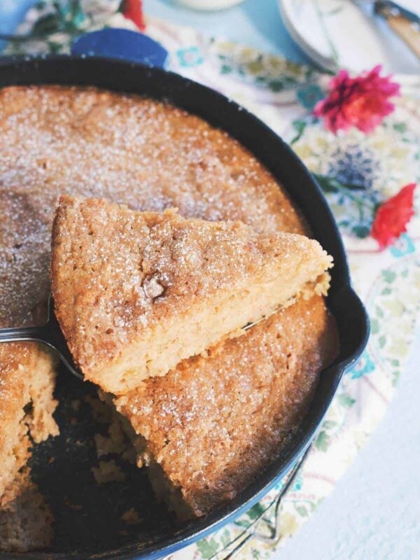 If you're looking for a simple fall dessert that can even pass as a snack, this applesauce raisin skillet cake recipe is for you. It's quintessential fall deliciousness!