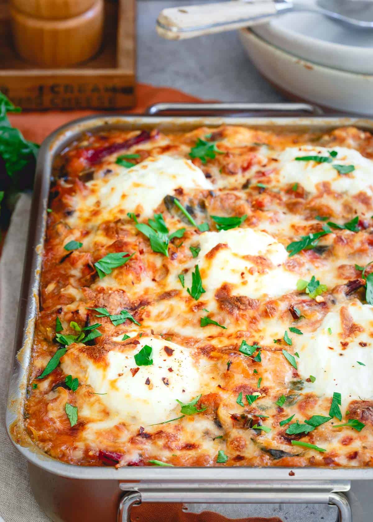 Put a healthier spin on your baked ziti by using spaghetti squash as the noodles!