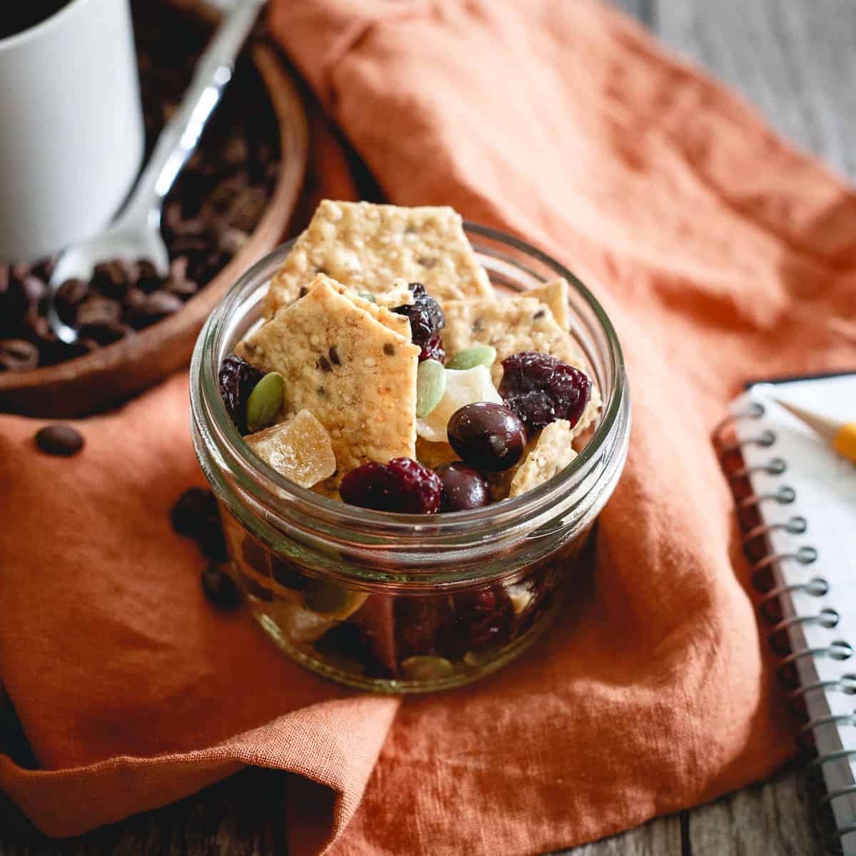 Throw together this easy coffee house cracker crunch trail mix for a quick snack fix while powering through that to-do list.