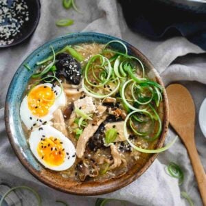 This hot and sour egg drop soup combines two classic Chinese soups into one delicious and hearty bowl. No need to choose between your favorites any more!