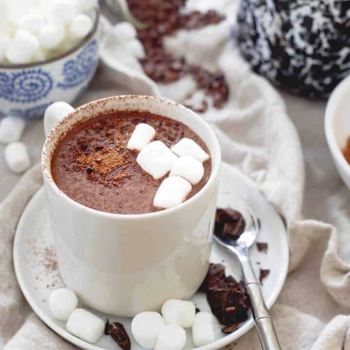 Montmorency tart cherries may help aid in muscle recovery and sleep. A mug of this creamy, decadent tart cherry hot chocolate is not only delicious but a nutritiously smart winter treat!