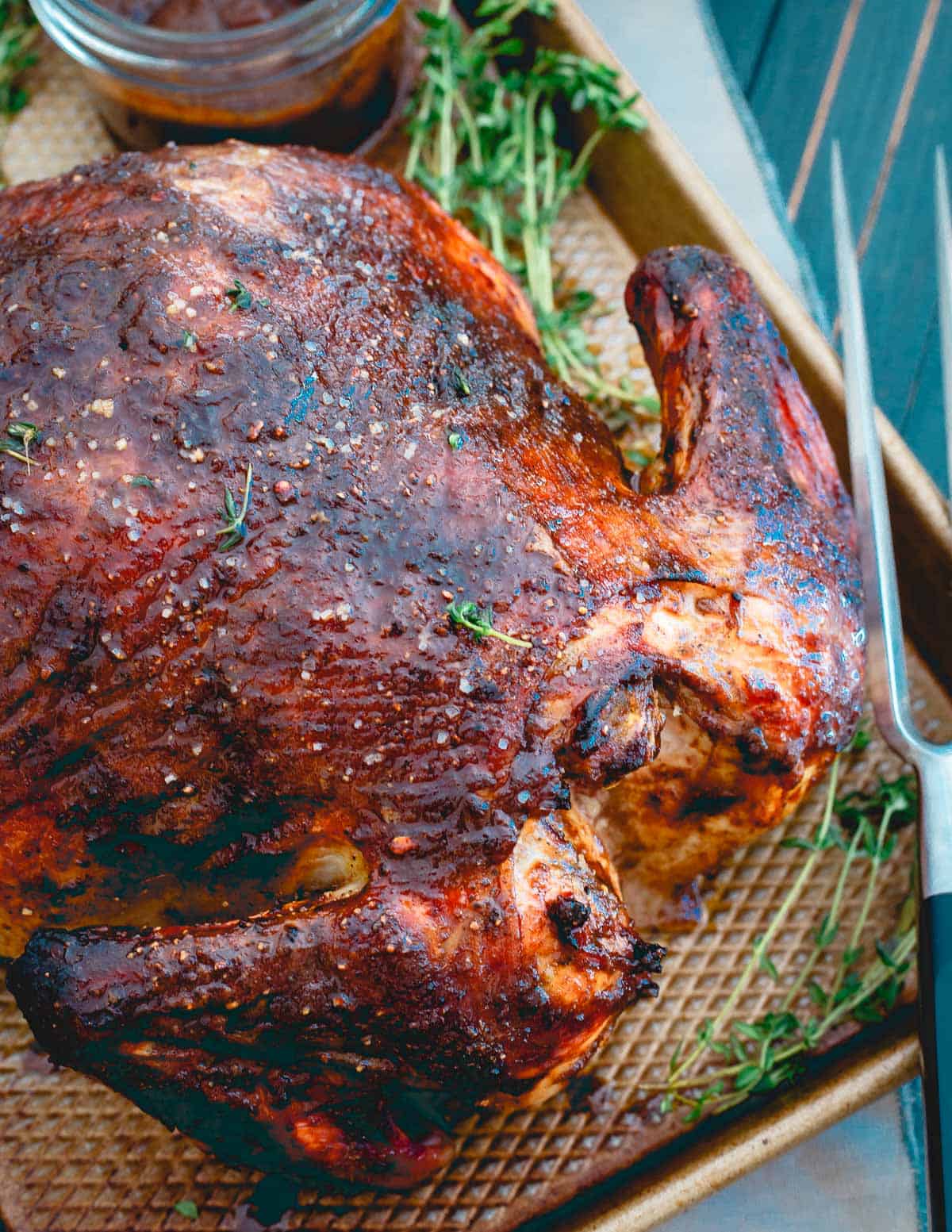 Roasted to crispy perfection, this apple butter chicken makes an easy, delicious dinner.