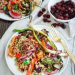 Summer vegetables are coated with a Montmorency tart cherry balsamic glaze, grilled and then combined with orzo for a deliciously seasonal pasta salad. Great served warm fresh off the grill or cold as a side dish at your summer get together.