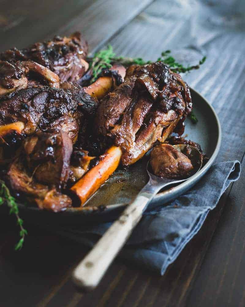 Celebrate the best of fall with this apple cider braised lamb. The meat is fall off the bone tender and makes a great Sunday meal.