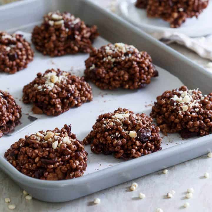 Chocolate Cranberry Puffed Millet Cookies