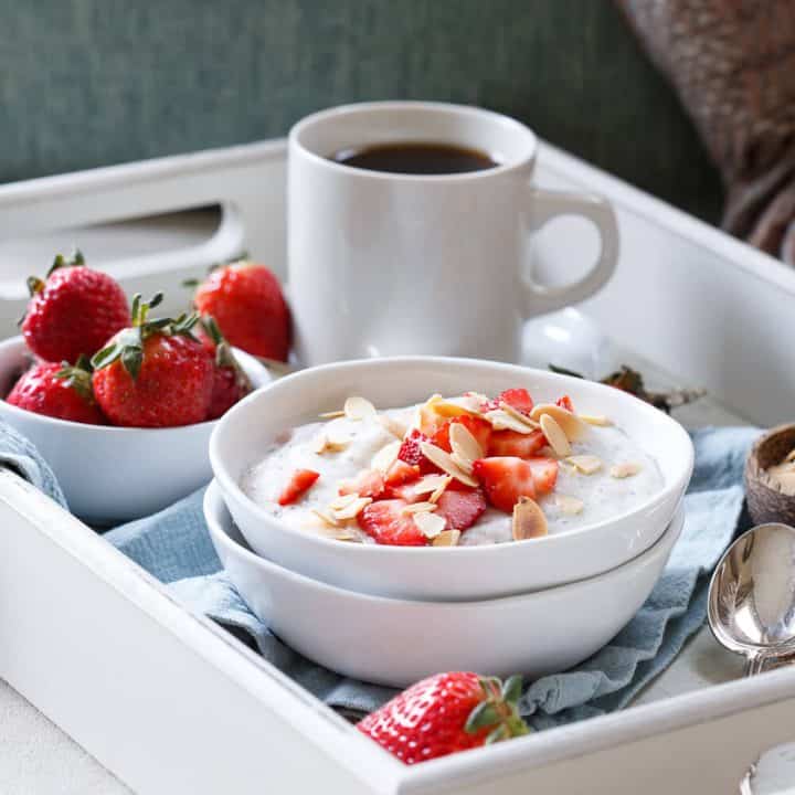 Strawberry Coconut Polenta Breakfast Bowls