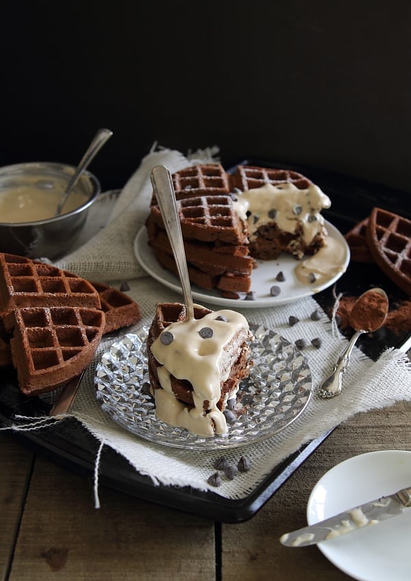Chocolate Waffles with Peanut Butter Sauce Running to the Kitchen®