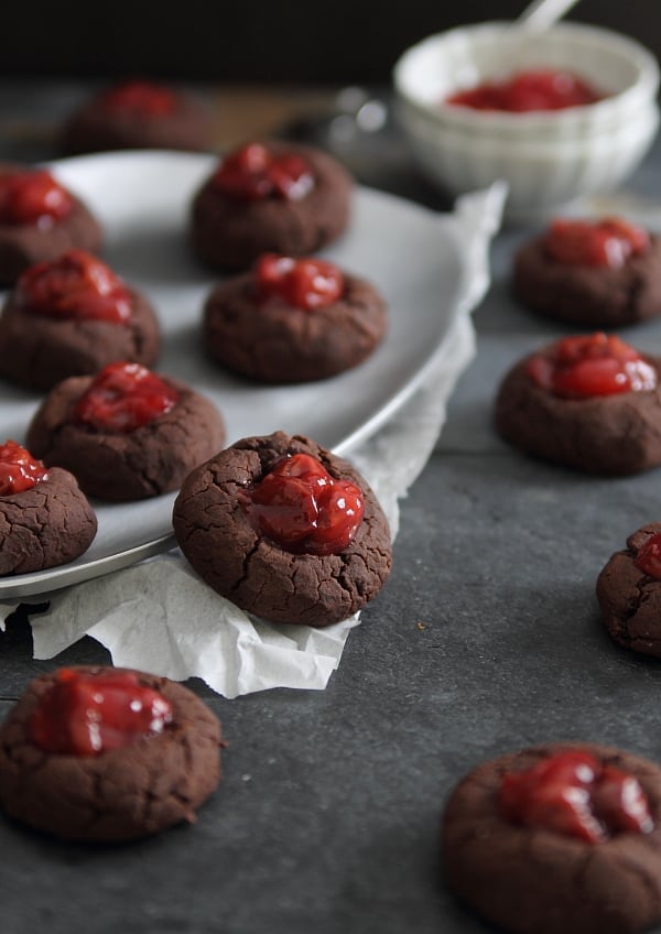 Tart Cherry Fudge Thumbprints