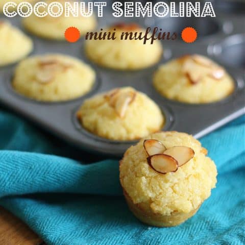 Coconut Semolina Mini Muffins