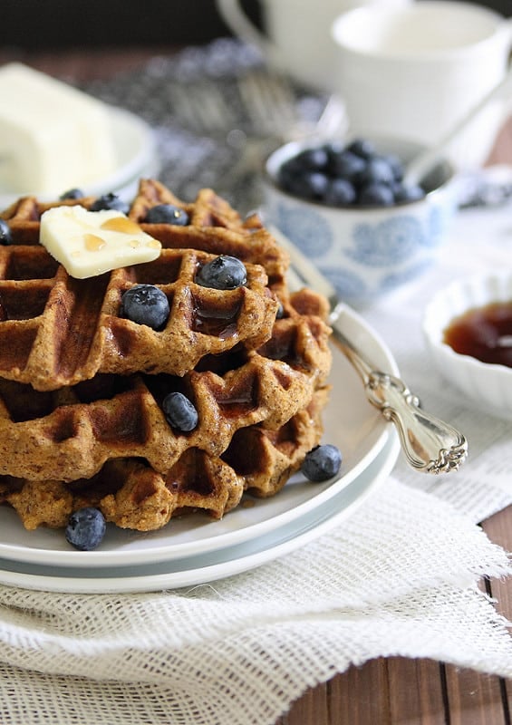 Gingerbread Waffles (GF/Vegan) - Running to the Kitchen®