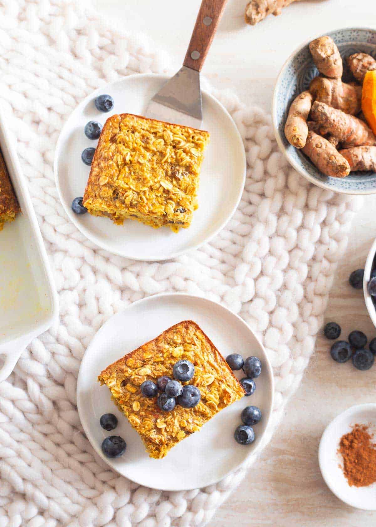 This anti-inflammatory turmeric baked oatmeal is a nutritious way to start the day!