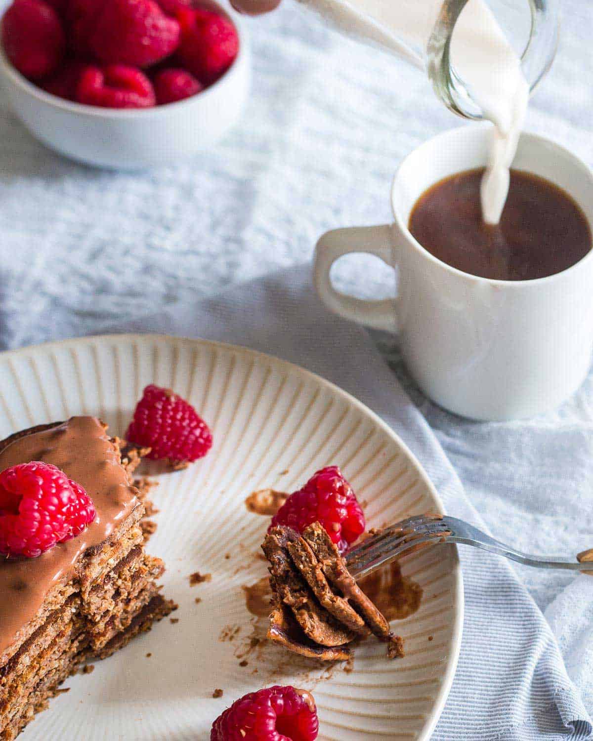 Start your day with some chocolate packed protein pancakes with this easy recipe.