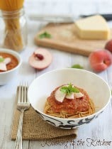 Roasted Tomato Peach Sauce with Spaghetti