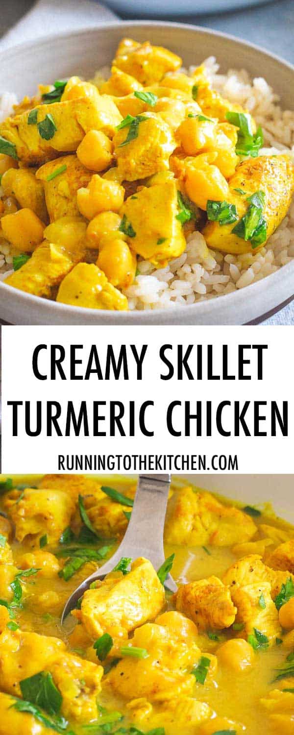 Chicken and turmeric combine in this easy one pan dinner made in just 30 minutes.