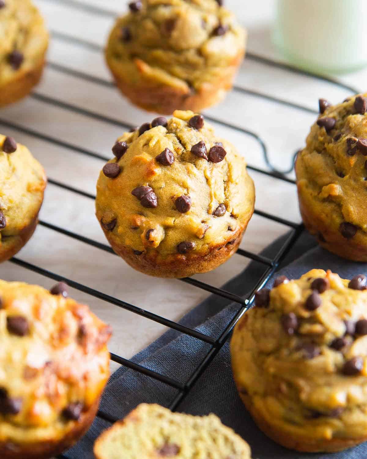 Avocado muffins sweetened with banana and honey are a healthy, wholesome snack you'll love.