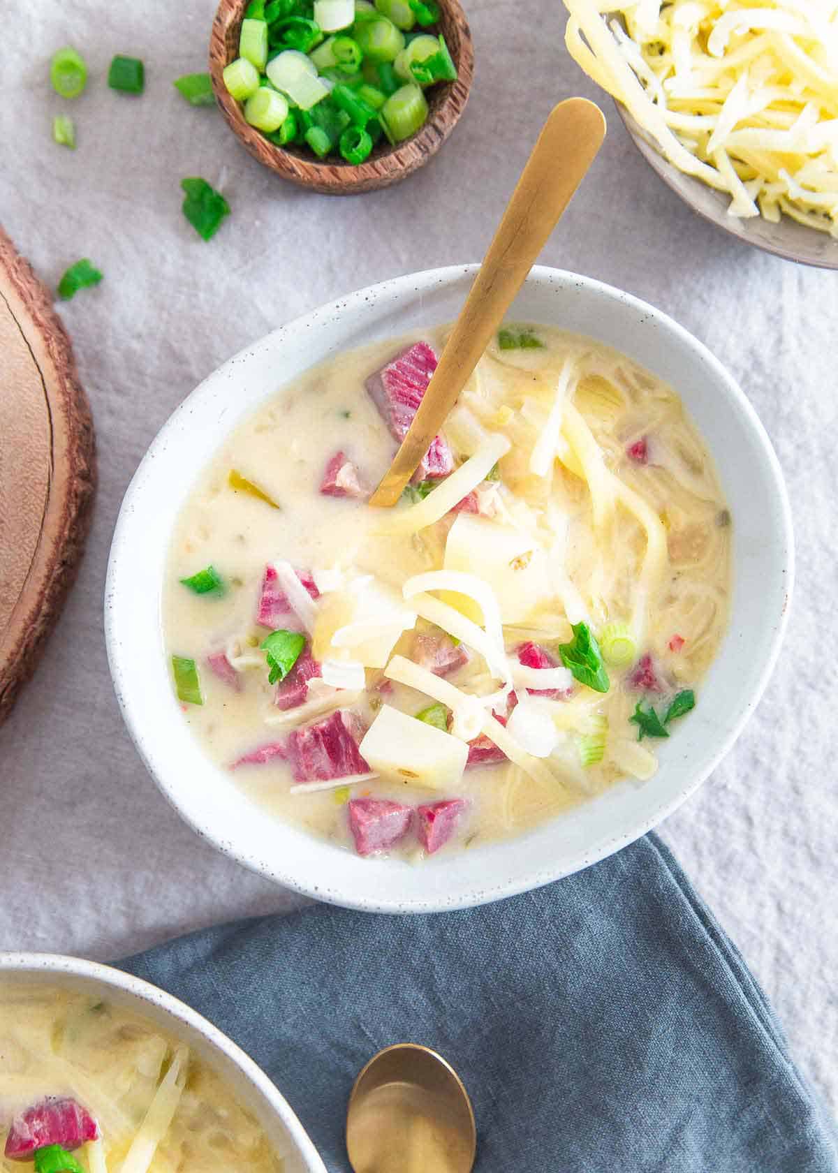 Give this creamy, hearty Reuben soup recipe a try this St. Patrick's Day, it's the perfect way to enjoy corned beef this holiday.