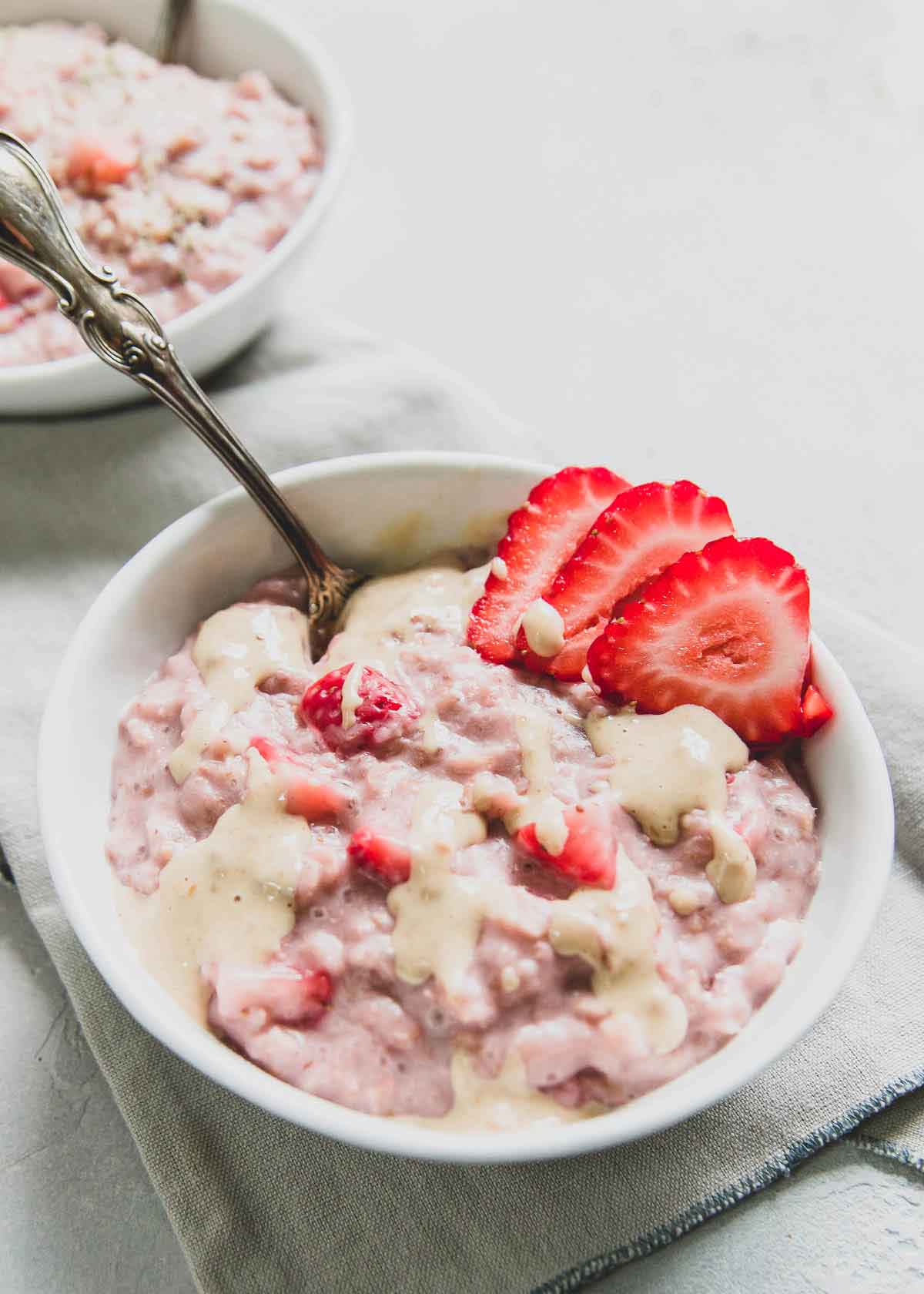 Gluten-free and easily made dairy-free, this strawberry oatmeal recipe is one everyone will love, even the kids.
