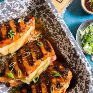 Grilled stuffed Hawaiian chicken